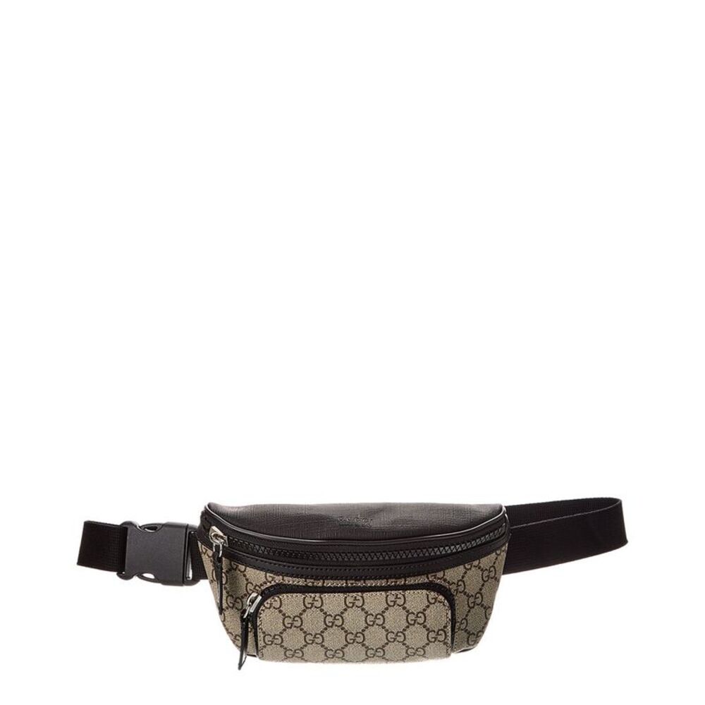 Gucci Large Gg Supreme Canvas & Leather Belt Bag, Brown